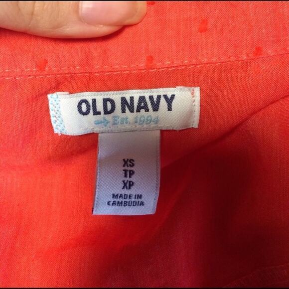 Xs old navy long sleeve Orange dress shirt - Picture 3 of 3